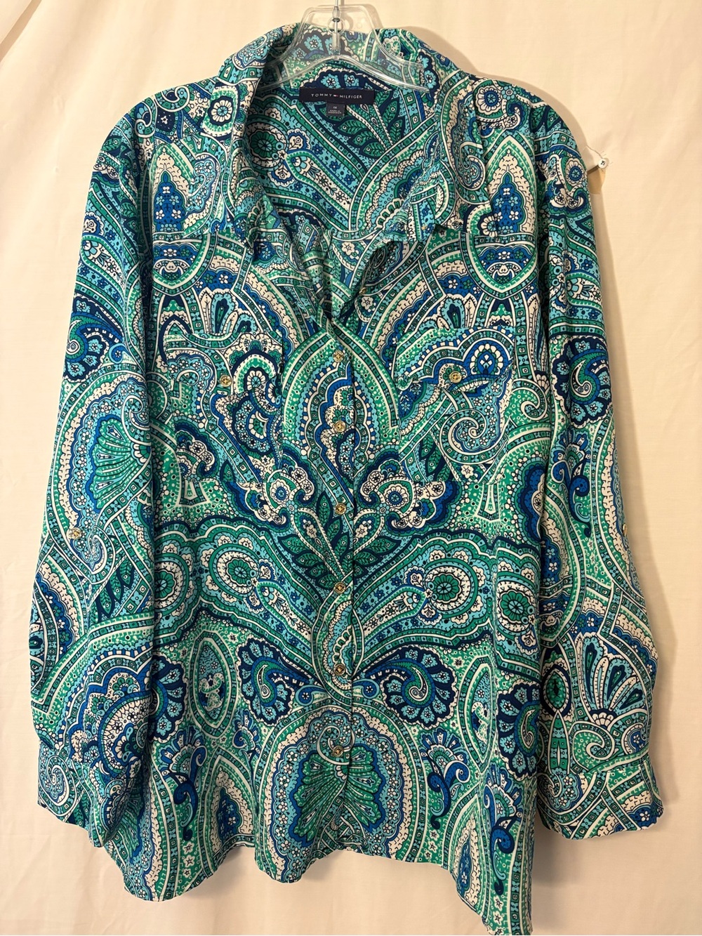 Tommy Hilfiger Teal & Blue Paisley Button-Down Shirt